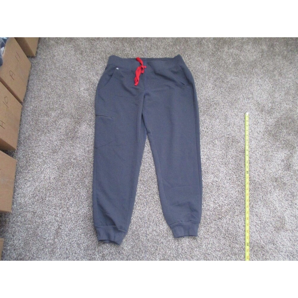 FIGS Technical Collection Scrub Pants M/P Grey Solid Polyester Blend